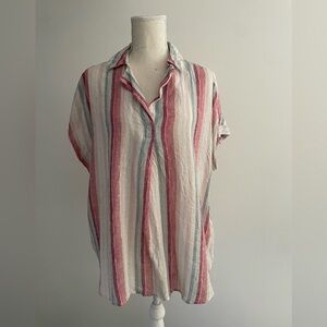 beachlunchlounge Striped Top in pink, Blue, and White